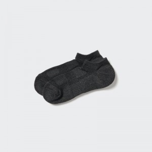 Dark Grey Men Uniqlo Pile Mesh Short Socks | USA QMNHU-9451