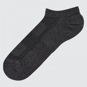 Dark Grey Men Uniqlo Pile Mesh Short Socks | USA TRPVC-4238