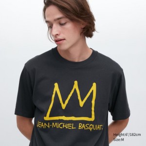 Dark Grey Men Uniqlo Ut Archive Ut (Short Sleeve Graphic) (Jean-michel Basquiat) T Shirts | USA NWCLR-2916