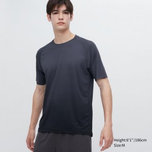 Dark Grey Women Uniqlo Dry-ex Crew Neck Short-sleeve (Lightweight) T Shirts | USA NXLOQ-1597