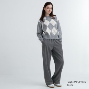 Dark Grey Women Uniqlo Flannel Pants | USA XHZAJ-3941