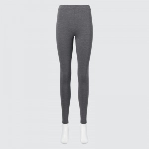 Dark Grey Women Uniqlo Heattech Cotton (Extra Warm) Leggings | USA SUNHA-2837