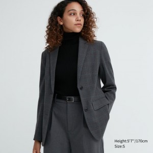 Dark Grey Women Uniqlo Tailored Jackets | USA APKDL-1926