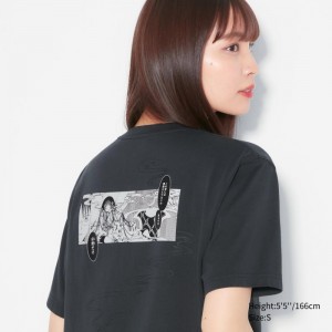 Dark Grey Women Uniqlo The World Of Clamp Ut (Short-sleeve Graphic) (Xxxholic) T Shirts | USA GNJFR-4873