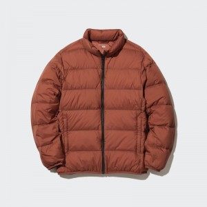 Dark Orange Men Uniqlo Ultra Light Down (3d Cut Wide Quilt) Jackets | USA UZMNG-7943