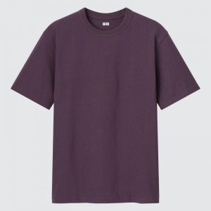 Dark Purple Women Uniqlo U Crew Neck Short-sleeve T Shirts | USA YJRPE-8914