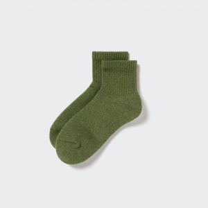 Green Men Uniqlo Heattech Pile Half Socks | USA MTKRF-8529