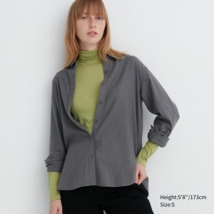 Green Women Uniqlo Heattech Ultra Light Turtleneck Long-sleeve T Shirts | USA DGFYN-1708