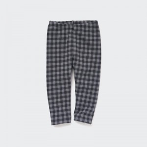 Grey Baby Uniqlo Fleece (Checked) Leggings | USA WBOME-5624