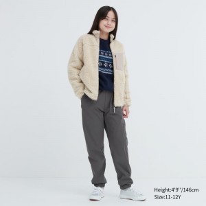 Grey Kids Uniqlo Stretch Warm Lined Jogger | USA MBGDW-0912