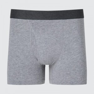 Grey Men Uniqlo Cotton Boxer Briefs | USA BITNV-2096