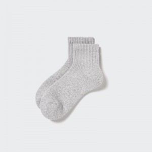 Grey Men Uniqlo Heattech Pile Half Socks | USA JZGHL-5142