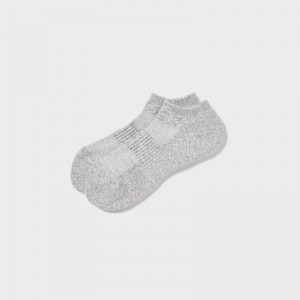 Grey Men Uniqlo Heattech Pile Short Socks | USA EUWFT-7158