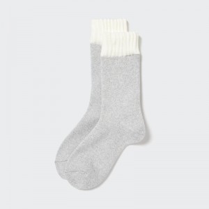 Grey Men Uniqlo Heattech Soft Pile Socks | USA NMIUP-9612