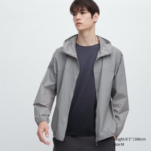 Grey Men Uniqlo Pocketable Uv Protection 3d Cut Parka | USA BGPCJ-1574