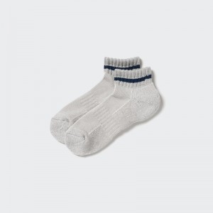 Grey Men Uniqlo Soft Pile Short Socks | USA PRHVI-7596