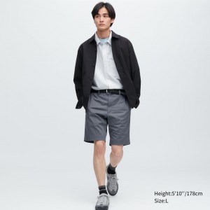 Grey Men Uniqlo Stretch Slim-fit (9") Shorts | USA ZSWQP-4571