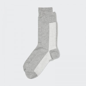 Grey Men Uniqlo Striped Socks | USA CEDOG-5431