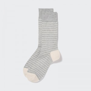 Grey Men Uniqlo Striped Socks | USA WUNGJ-5196