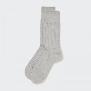 Grey Men Uniqlo Supima® Cotton Wide Ribbed Socks | USA DUYRA-3618