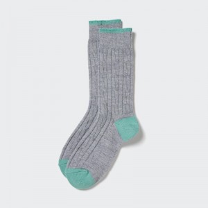 Grey Women Uniqlo Heattech Cable Socks | USA LNJPG-4537