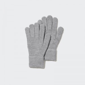 Grey Women Uniqlo Heattech Knitted Gloves | USA YVDWR-2831