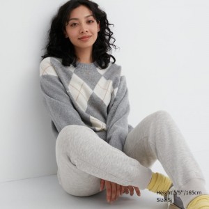 Grey Women Uniqlo Heattech Pile-lined Sweatpants | USA OEYXC-3571