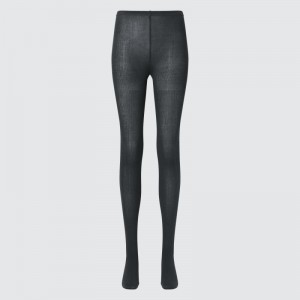 Grey Women Uniqlo Heattech Ribbed Knitted Tight | USA QHZEL-6485