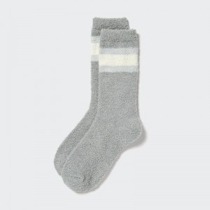 Grey Women Uniqlo Heattech Soft Fluffy Socks | USA JVUMX-9058