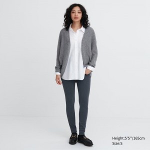 Grey Women Uniqlo Heattech Ultra Stretch Leggings Pants | USA YOUEW-7532