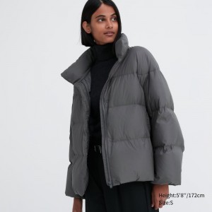 Grey Women Uniqlo Powder Soft Down (Nanodesign®) Jackets | USA KXPOH-1408