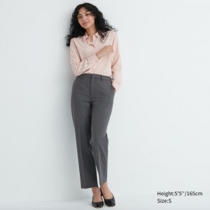 Grey Women Uniqlo Smart Ankle (2-way Stretch) Pants | USA LDJIW-3926