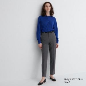 Grey Women Uniqlo Smart Ankle (2-way Stretch, Tall) Pants | USA IMAKQ-8216