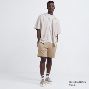 Khaki Men Uniqlo Airism Cotton Easy (8") Shorts | USA WJHPG-3401