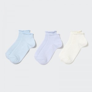 Light Blue Kids Uniqlo Short (3 Pairs) Socks | USA WTSHU-2384