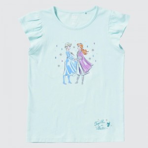 Light Green Kids Uniqlo Disney Heroines Ut (Short-sleeve Graphic) T Shirts | USA QVBZD-4789