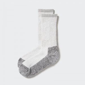 Light Grey Men Uniqlo Heattech Soft Pile Heather Socks | USA PCTGX-6920