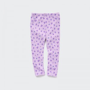 Light Purple Baby Uniqlo Floral Leggings | USA XYFUD-2461