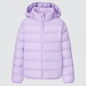 Light Purple Kids Uniqlo Light Warm Padded Washable (2021 Edition) Parka | USA YUBNQ-7915