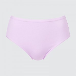 Light Purple Women Uniqlo Plain High-rise Underwear | USA KBLNZ-2586