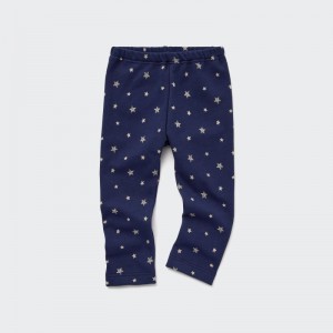 Navy Baby Uniqlo Fleece (Star) Leggings | USA XMPND-5368