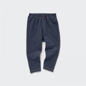 Navy Baby Uniqlo Relaxed-fit (Denim-like) Leggings | USA ZMJQY-7614