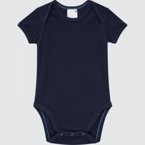 Navy Baby Uniqlo Short-sleeve Bodysuit | USA QWHCM-5308