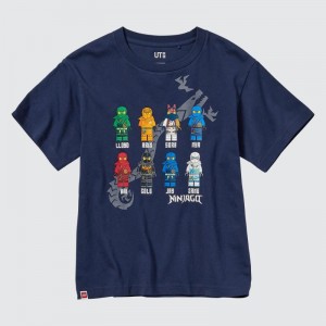 Navy Kids Uniqlo Lego Ninjago Ut (Short Sleeve Graphic) T Shirts | USA JARTP-4302