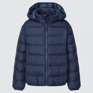 Navy Kids Uniqlo Light Warm Padded Washable (2021 Edition) Parka | USA TQEUG-6382