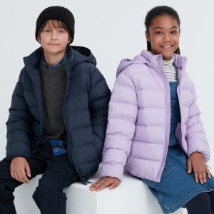 Navy Kids Uniqlo Pufftech Washable (Warm Padded) Parka | USA TWJRG-3951