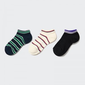 Navy Kids Uniqlo Short 3 Pack Socks | USA ETNOF-5638