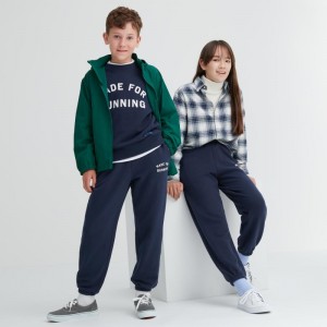 Navy Kids Uniqlo Ultra Stretch Graphic Sweatpants | USA THOXL-1604