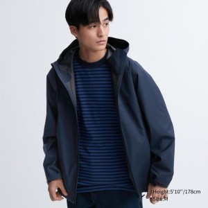 Navy Men Uniqlo Blocktech (3d Cut) Parka | USA FVXLC-0879