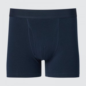 Navy Men Uniqlo Cotton Boxer Briefs | USA XKDPG-5938